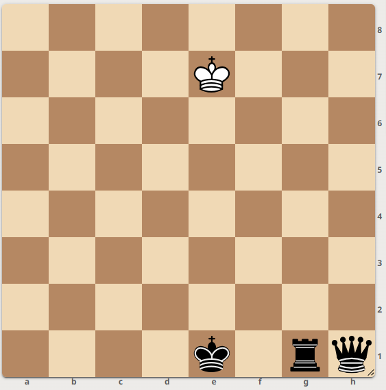 Simple checkmate position — queen and rook vs. lone king